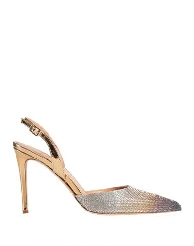 Chantal Woman Pumps Gold Size 7 Leather