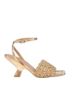 Chantal Woman Sandals Gold Size 7 Leather