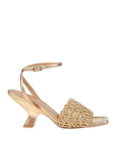 Chantal Woman Sandals Gold Size 7 Leather