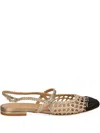 Chantal Woven-effect Slingback Flat Pumps In Neutral