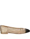 Chantal Woven-leather Ballet Flats In Neutral