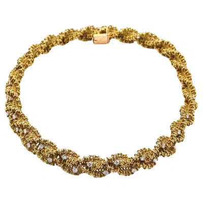Pre-owned Chantecler 1960 Textured Twisted Necklace In 18kt Gold With 5.15 Ctw In Diamonds In Multi