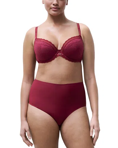 Chantelle Belle Lace Seamless Unlined Bra In Burgundy