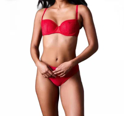Chantelle C Jolie Lace Unlined Demi Bra In Poppy Red