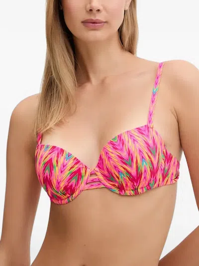 Chantelle Chevron-print Bikini Top In Multi