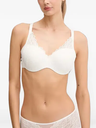 Chantelle Easyfeel Floral Touch Lace-trim Underwired Bra In White