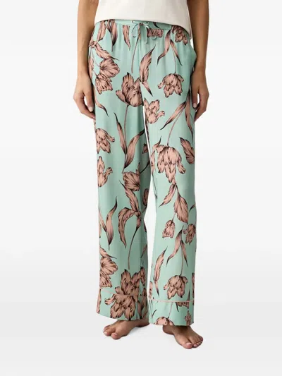 Chantelle Eliot Floral-print Drawstring Pajamas In Green