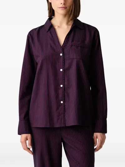 Chantelle Gabriel Striped Pajamas Shirt In Purple
