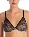 Chantelle Graphic Allure Molded Lace Bra In Black