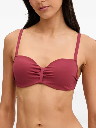 Chantelle Icon Gathered-detail Bikini Top In Brown