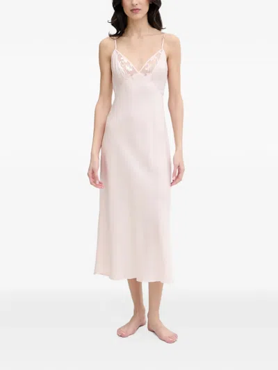 Chantelle Idyll Embroidered Lace-trim Nightdress In Neutral