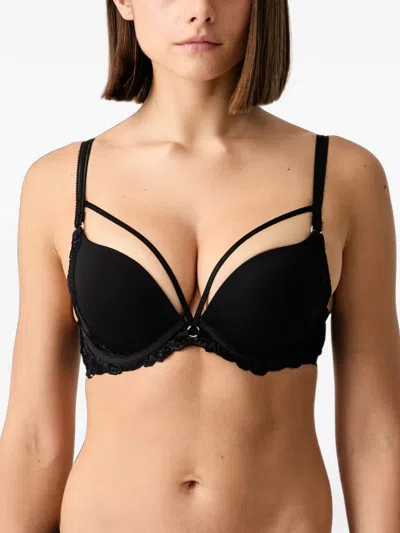Chantelle Illusion Embroidered Strappy-detail Bra In Black
