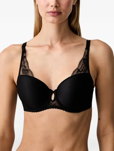 Chantelle Kiss Lace-panelled Underwired Bra In Black
