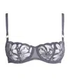 Chantelle Lace Fleur Half Cup Balcony Bra In Gray