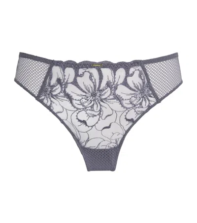 Chantelle Lace Fleur Tanga Briefs In Gray