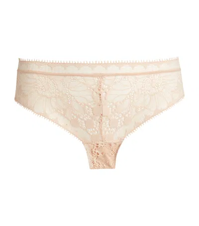 Chantelle Lace Floral Tanga In Beige