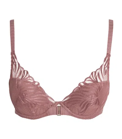 Chantelle Lace Legend Plunge T-shirt Bra In Pink