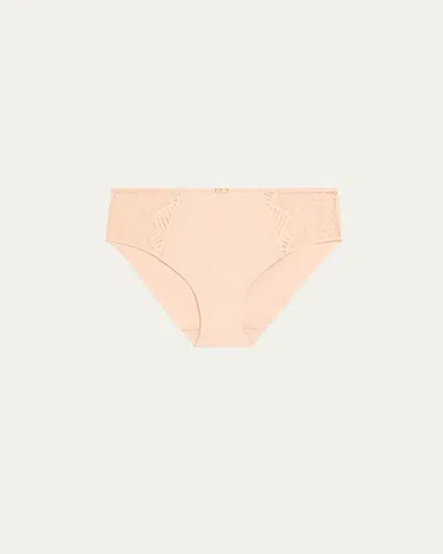 Chantelle Lace-paneled Bikini Briefs In Nude Blush