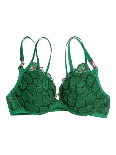 Chantelle Lace Trim Bra In Green
