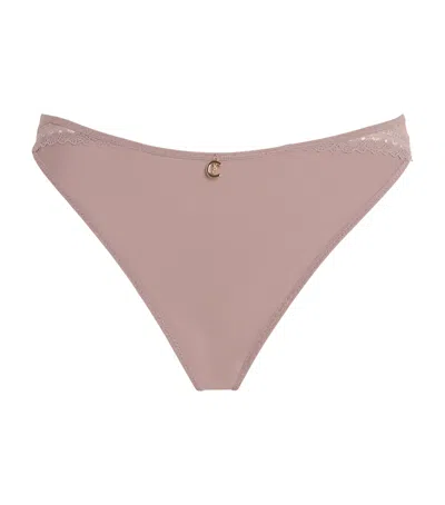 Chantelle Lace-trim Romance Tanga In Neutral