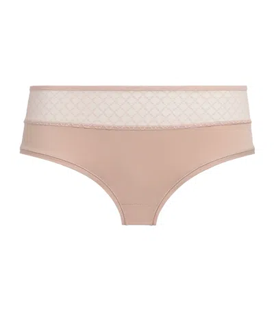 Chantelle Lace-detail Norah Shorty Briefs In Pink