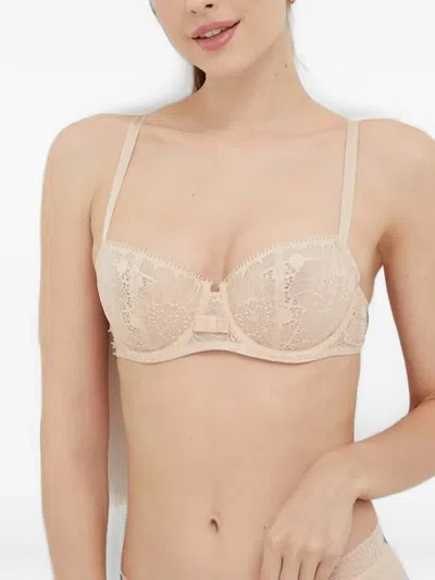 Chantelle Lace-overlay Bow-detail Bra In White