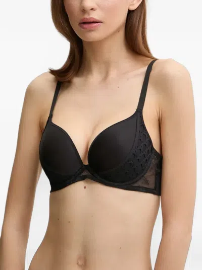 Chantelle Lace-trim Push-up Bra In Black