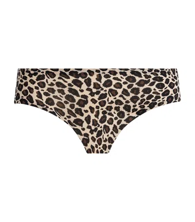 Chantelle Leopard Print Soft Stretch Brazilian Briefs In Multi