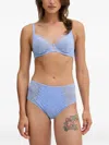 LEOPARD-PATTERN MESH-PANEL BRA