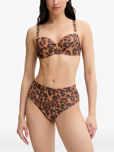 Chantelle Leopard-print Bikini Top In Brown