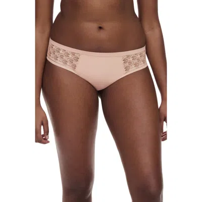 Chantelle Lingerie Ace Lace Trim Bikini In Nude Blush