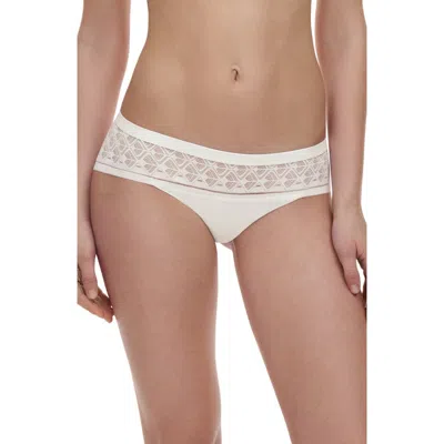 Chantelle Lingerie Ace Lace Trim Hipster Panties In Milk-lw