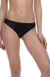 Chantelle Lingerie Ace Lace Trim Thong In Black-11