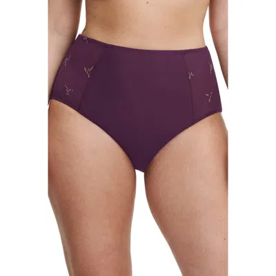 Chantelle Lingerie Every Curve High Waist Briefs In Aubergine Shades