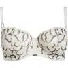Chantelle Lingerie Fleurs Demi Bra In Milk/black