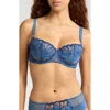 Chantelle Lingerie Fleurs Underwire Signature Demi Bra In Jeans Blue Denim
