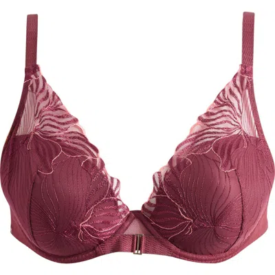Chantelle Lingerie Legend Underwire Plunge T-shirt Bra In Burgundy