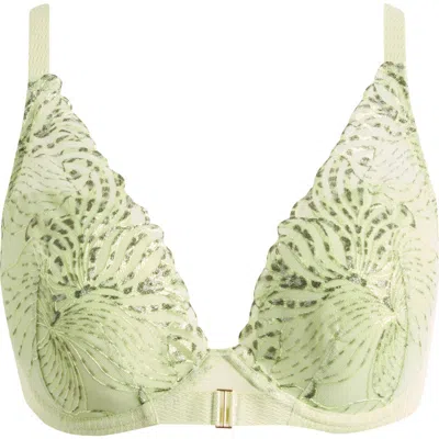 Chantelle Lingerie Legend Underwire Plunge T-shirt Bra In Green