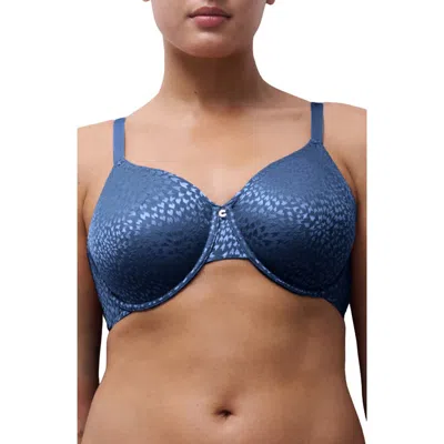 Chantelle Lingerie Magique Underwire Back Smoothing Minimizer Bra In Blue