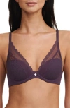 Chantelle Lingerie Norah Chic Underwire Plunge Bra In Aubergine-ua