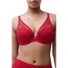 Chantelle Lingerie Norah Chic Underwire Plunge Bra In Red