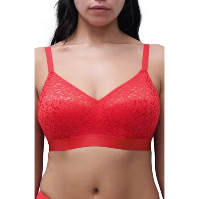 Chantelle Lingerie Norah Supportive Wireless Bra In Poppy Red