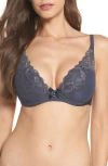 Chantelle Lingerie Orangerie Lace Underwire Plunge Bra In Gray