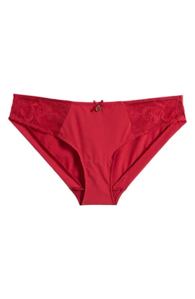 Chantelle Lingerie Orchids Lace Bikini In Passion Red