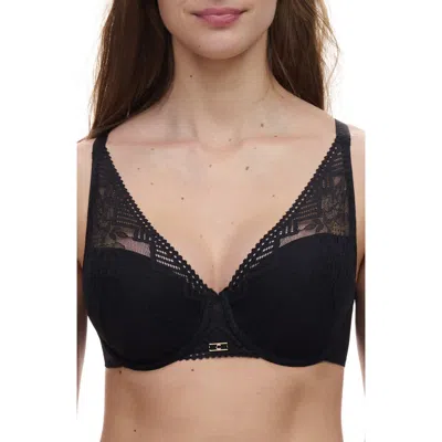 Chantelle Lingerie Origins Underwire Plunge Bra In Black