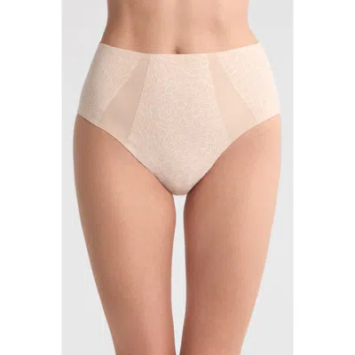 Chantelle Lingerie Pure Lace High Waist Support Briefs In Beige Blush
