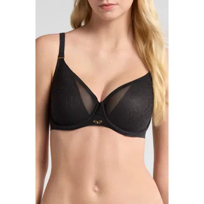 Chantelle Lingerie Pure Lace Unlined Underwire Minimizer Bra In Black