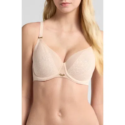 Chantelle Lingerie Pure Lace Unlined Underwire Minimizer Bra In Blush
