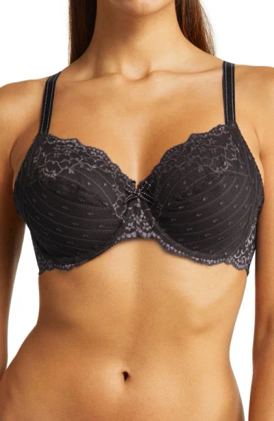 Chantelle Lingerie Rive Gauche Full Coverage Underwire Bra In Ink/grey-sr