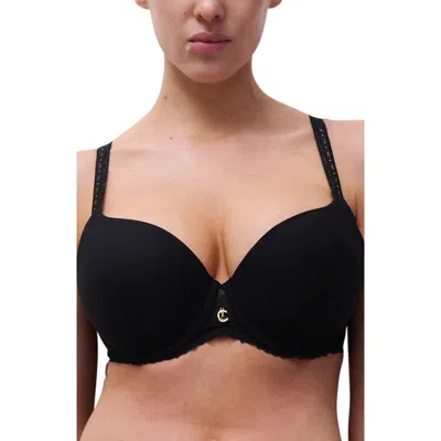 Chantelle Lingerie Romance Underwire Low Coverage T-shirt Bra In Black